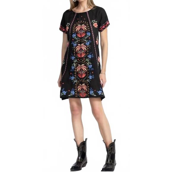 NEW JOHNNY WAS raglan seamed slip dress in black